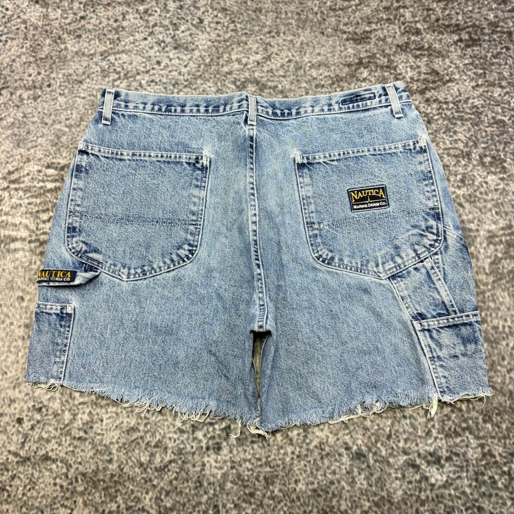 Nautica Carpenter‎ Shorts Denim Size 38 Blue Utility Skater Jorts Vintage Y2K